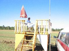 Jim Stoveken manning the 'tower'