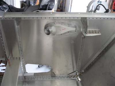 Forward fuselage left rudder mount bracket, NACA vent and motor mount detail
