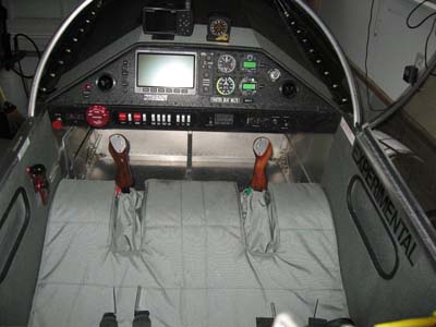Control Stick Boots and Lower Seat Installed - Aft view